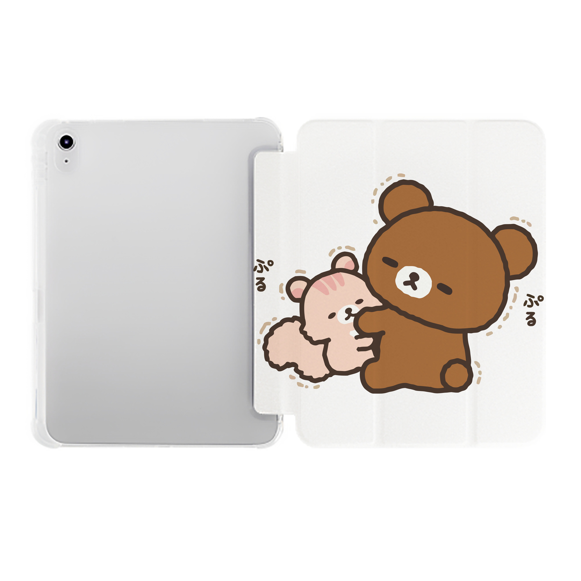 （画像用） リラックマ リラックマ キイロイトリ Rilakkuma Korilakkuma Kiiroitori IPad ケース ペン収納付き 三つ折りスタンド PUレザー×シリコン 対応機種9.5/10.5/10.9インチ